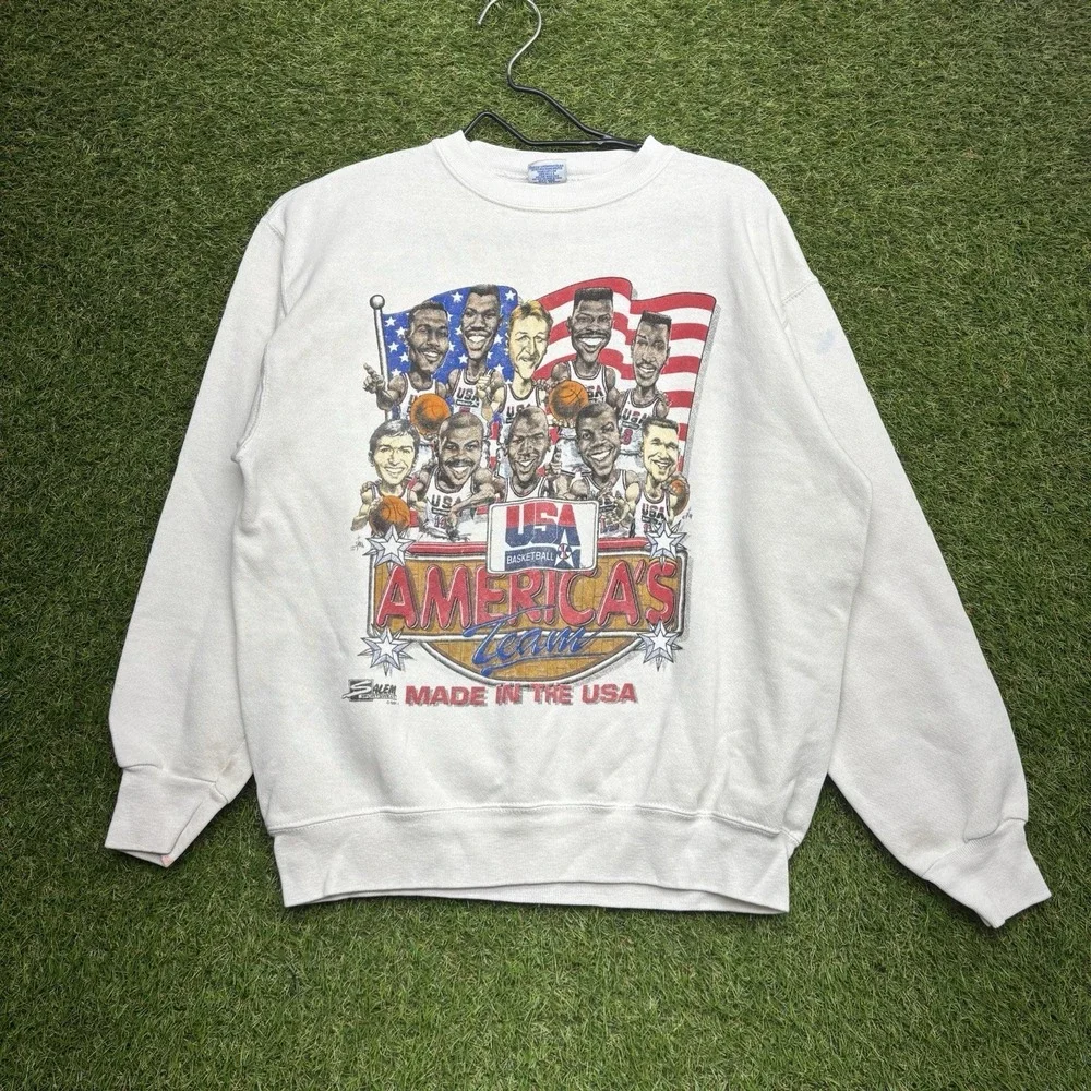Vintage Dream Team Basketball Sweatshirt Mens Medium Salem USA Made Crewneck 90s